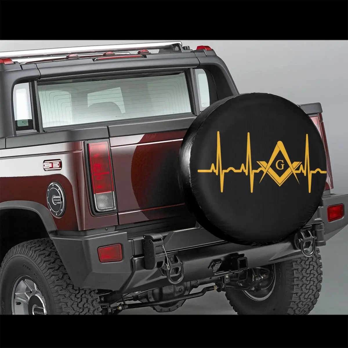 Heartbeat Freemason Spare Wheel Tire Cover Case Bag Pouch for Jeep Hummer Masonic Mason Vehicle Accessories 14