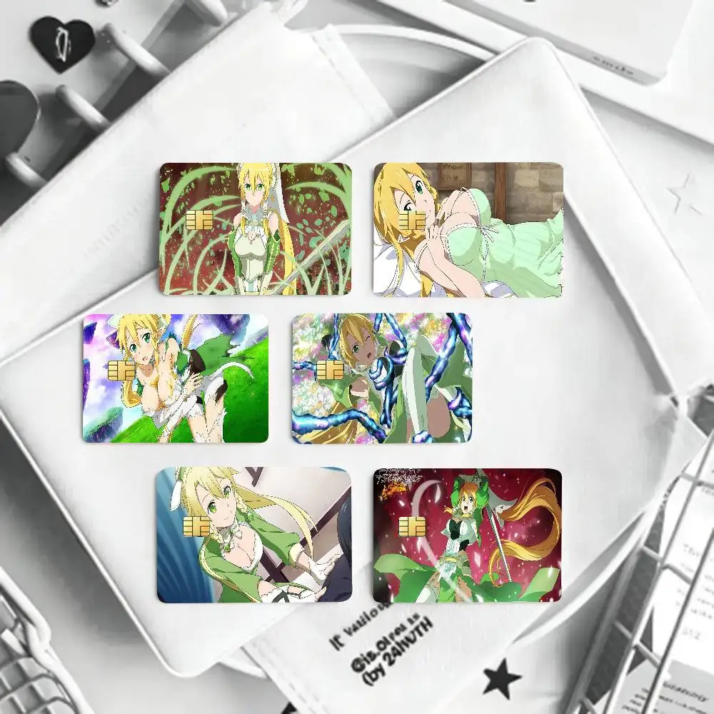 Leaf Animation S-Word A-Art O-Online Card Sticker 4Pcs Credit Card Skin Anti Scratch Bank Debit Card Decal
