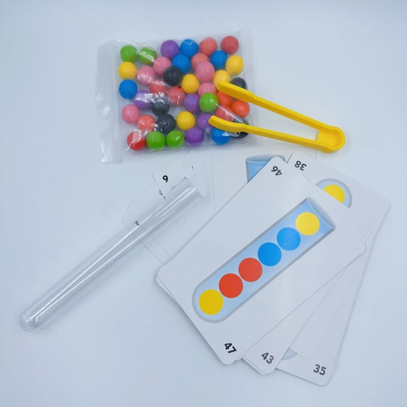 

STEM Test Tube Beads Set MultiLevel Design Science Experiment Math Classification Game for 5-8 Year Olds