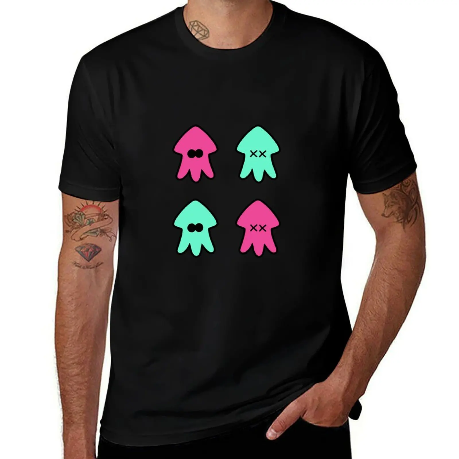 

Pink and cyan Inking T-Shirt graphic shirts vintage t shirts T-shirts oversize t shirts for men graphic