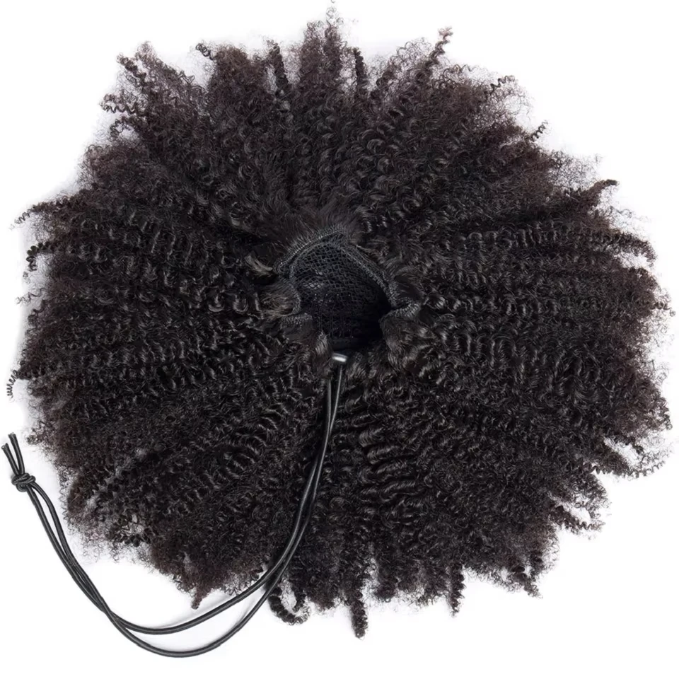 Afro Kinky Curl Drawstring Ponytail Human Hair Ponytail For Black Women Clip in Hair Extensions Human Hair Wrap Ponytails