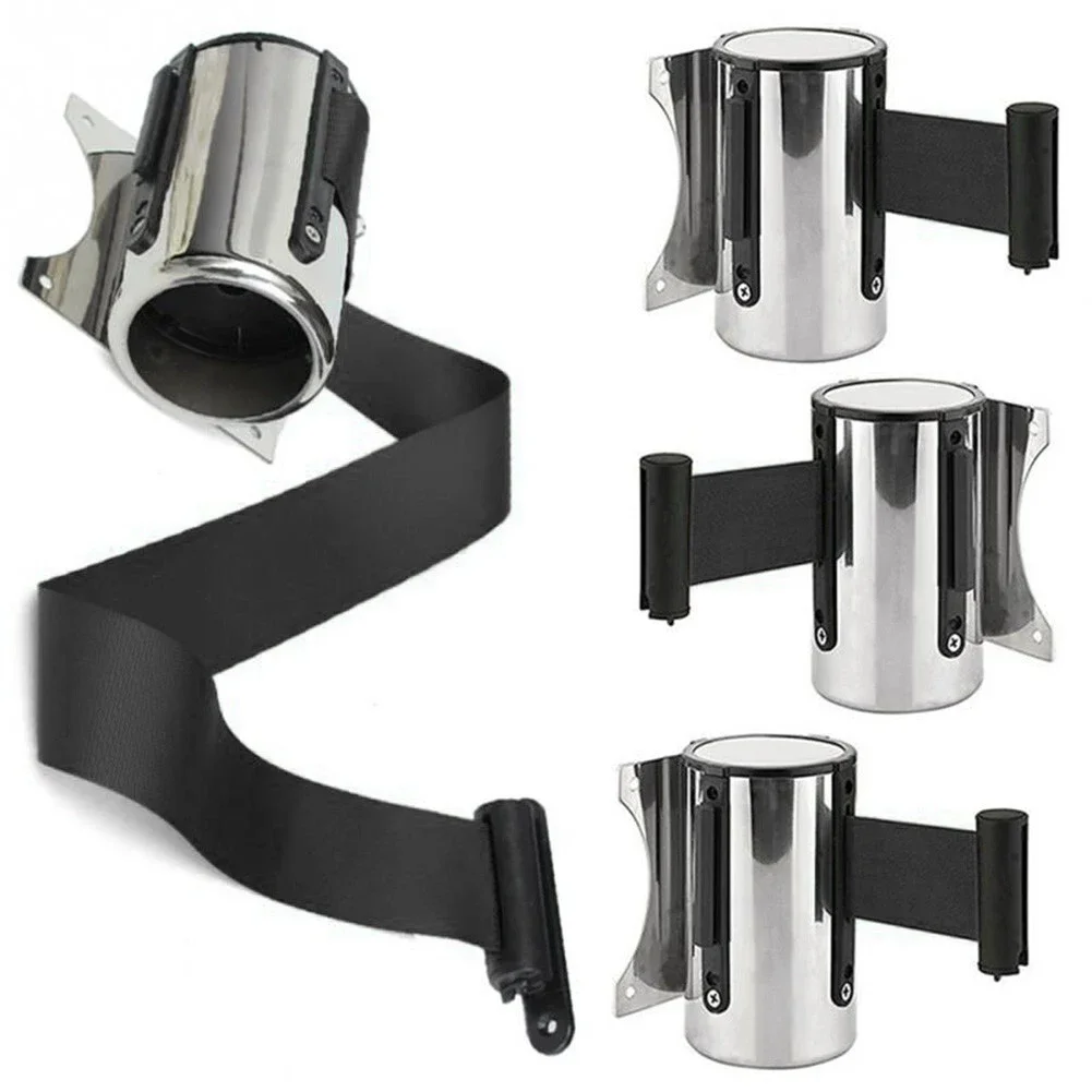 Fita Retrátil Barreira Crowd Control Exterior Wall Mount Cinto Vermelho Esporte Stanchion Fila Corda Barreiras 1pc Aço Inoxidável