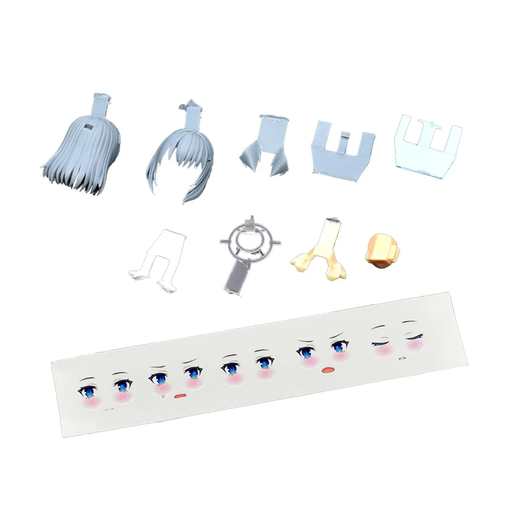

SH 1/12 RFMU06 Blue Archive Sunaōkami Shiroko Hair Style Eye Sticker Machine Girl Resin GK Modification Accessory Model