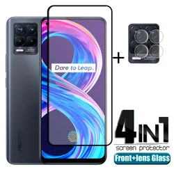 4-in-1 per OPPO Realme 8 Pro Glass per Realme 8 Pro proteggi schermo a copertura totale in vetro temperato per OPPO Realme 8 Pro Lens Glass