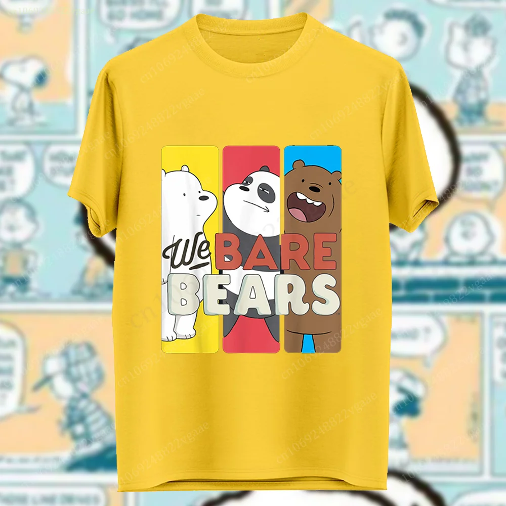 Summer We Bare Bears T Shirt Kids Cotton Short Sleeve Tee Tops Camiseta Grizzly Panda IceBear Cartoon Print Girls Boys Clothes