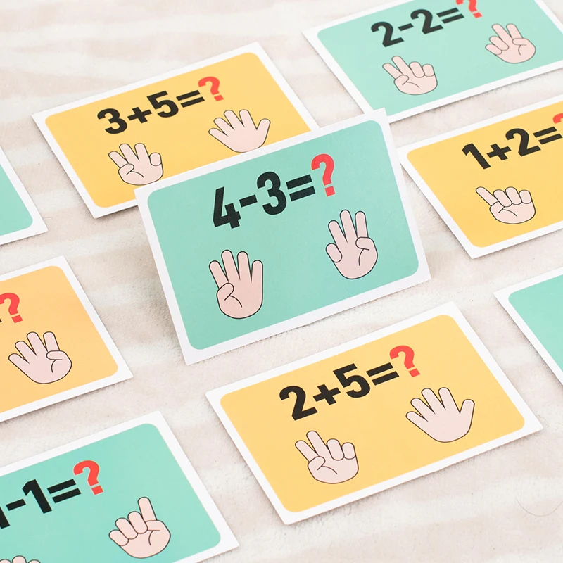 Math addition and subtraction calculation alphabet enlightenment teaching aids, number sense toy for children aged 3-6, wooden e