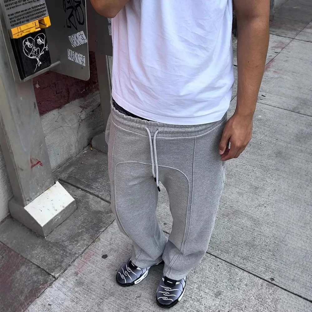 

Street Sle Elastic Waist Corduroy Pants High Waist Loose Fit Hip Hop Casual Long Trousers Breathable Thiened Fce Youth