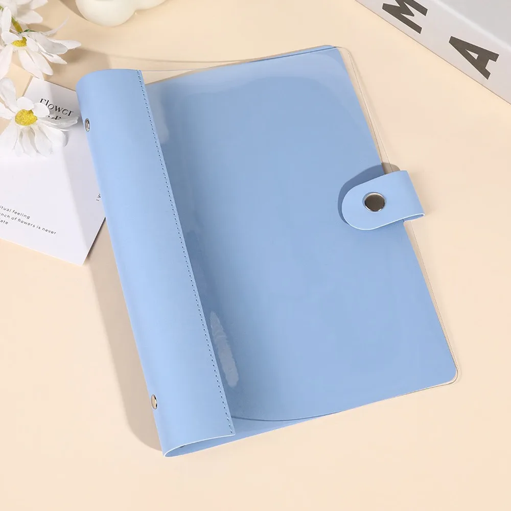 

A5/B5 Notebook Cover Loose-leaf Binder Splicing Leather Binder Cover Semi Transparent Reusable Diary Notepad Shell