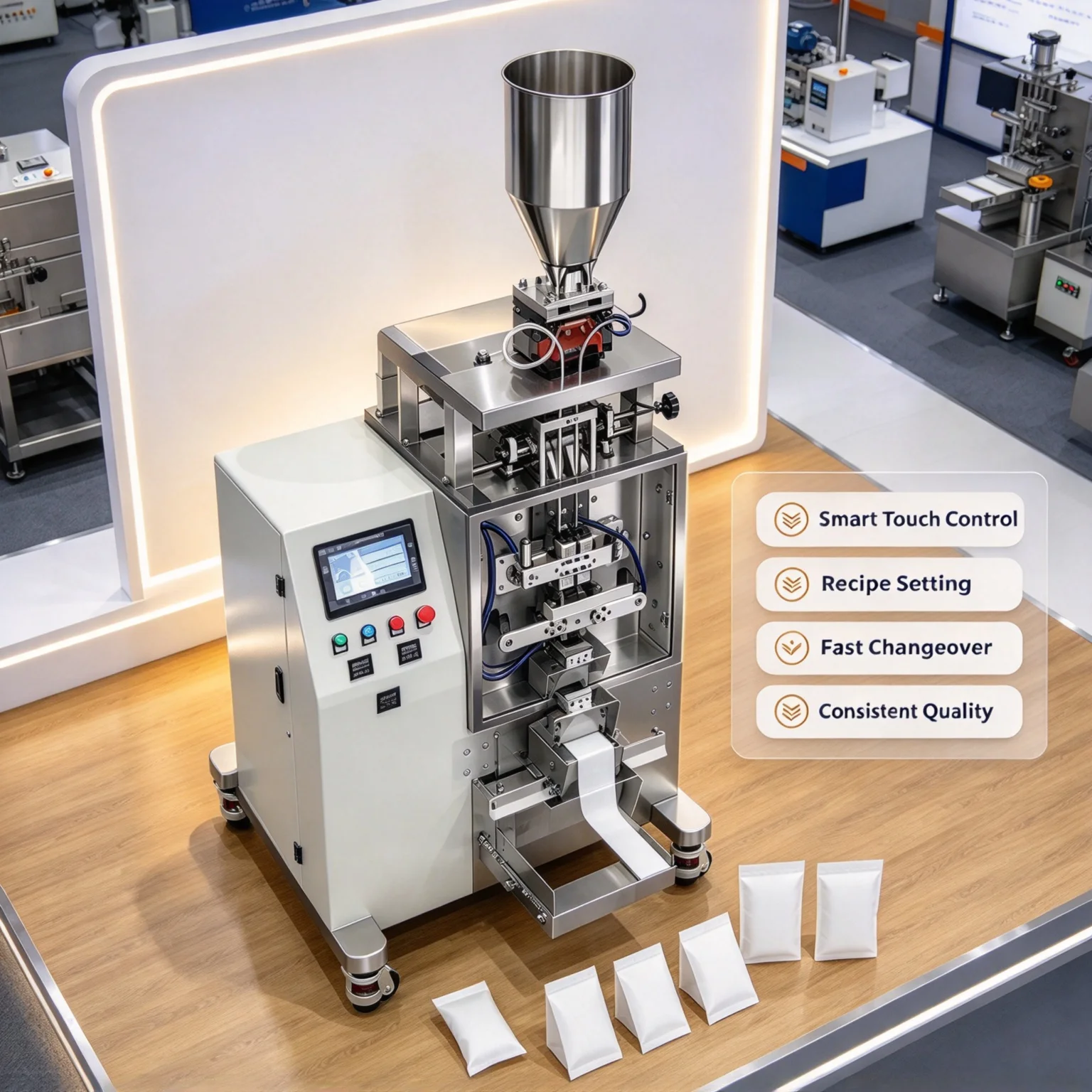Mini Powder Pouch Packaging Machine 2 Lanes High Speed Non-woven Filter Bag Filling Machine 0.3g-1g Customized