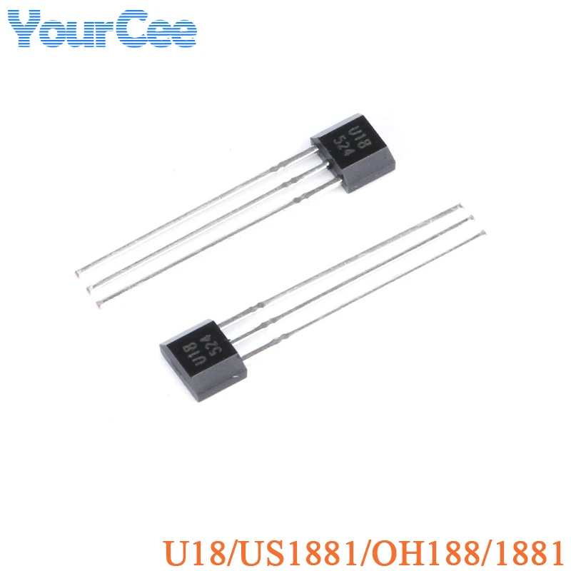 100pcs/5pcs U18 US1881 OH188 1881 Hall Effect Sensor Magnetic Detector Hall Switch Motor