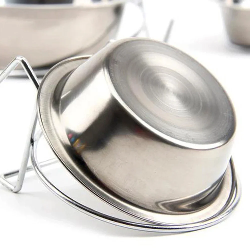 Stainless Steel Pet Hanging Bowl Feeding Dog Puppy Cat Bird Parrot Food Water Cage Cup Holder with Hook Feed Products