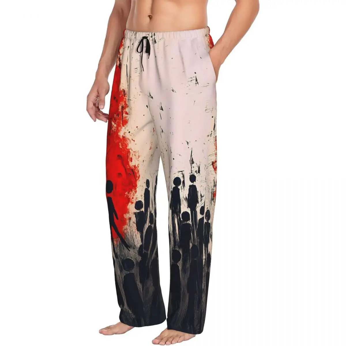 Custom Three Days Grace Band Men Pajama Pants Lounge Sleep Sleepwear Bottoms with Pockets