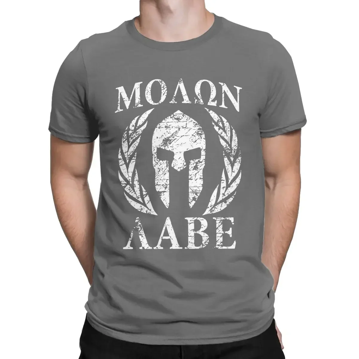 heavyweight Informal Men's Molon Labe Spartan  T Shirts Cotton Tops Creative Short Sleeve Crew Neck Tees Unique T-Shirts