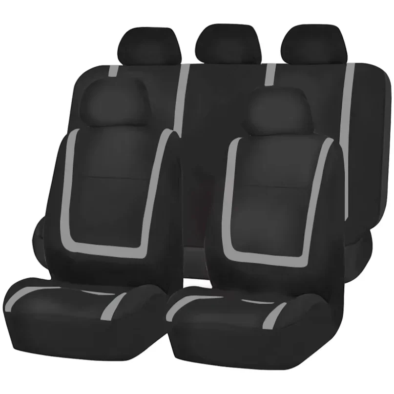 Juego completo de fundas para asientos de coche, tela universal de poliéster, transpirable, lavable, adecuado para coche, camión