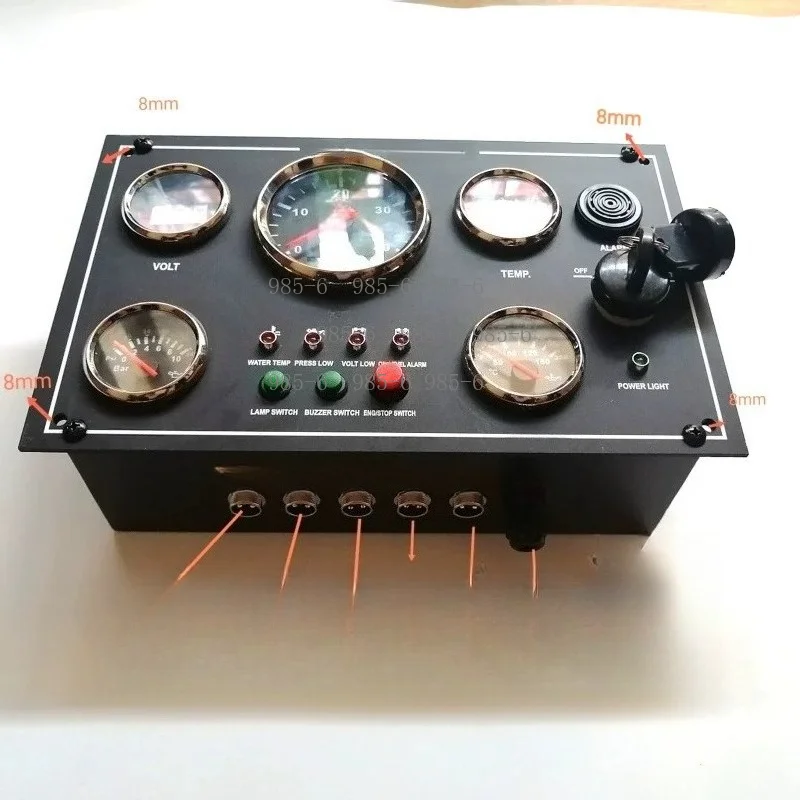 Universal Instrument Cluster Assembly 12V-24V for Generators,  Vehicles, Equipped with Matching Sensors