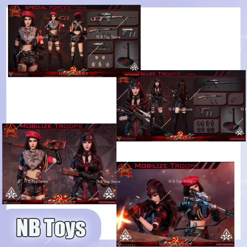 

IN STOCK FLAGSET FS-73048 1/6 Red Alert Soviet Sniper Action Figure 12'' Female Soldier Action Figurine Full Set Model Toy