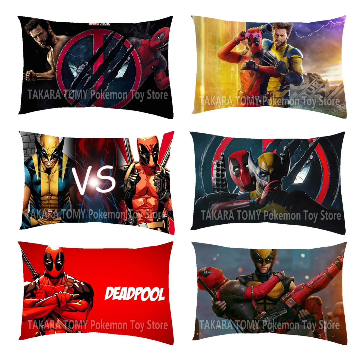 

50x30CM Disney Deadpool Wolverine Pillowcase Pillowslip Cushion Plush Cartoon Living Room Bedroom Decoration Kids Birthday Gift