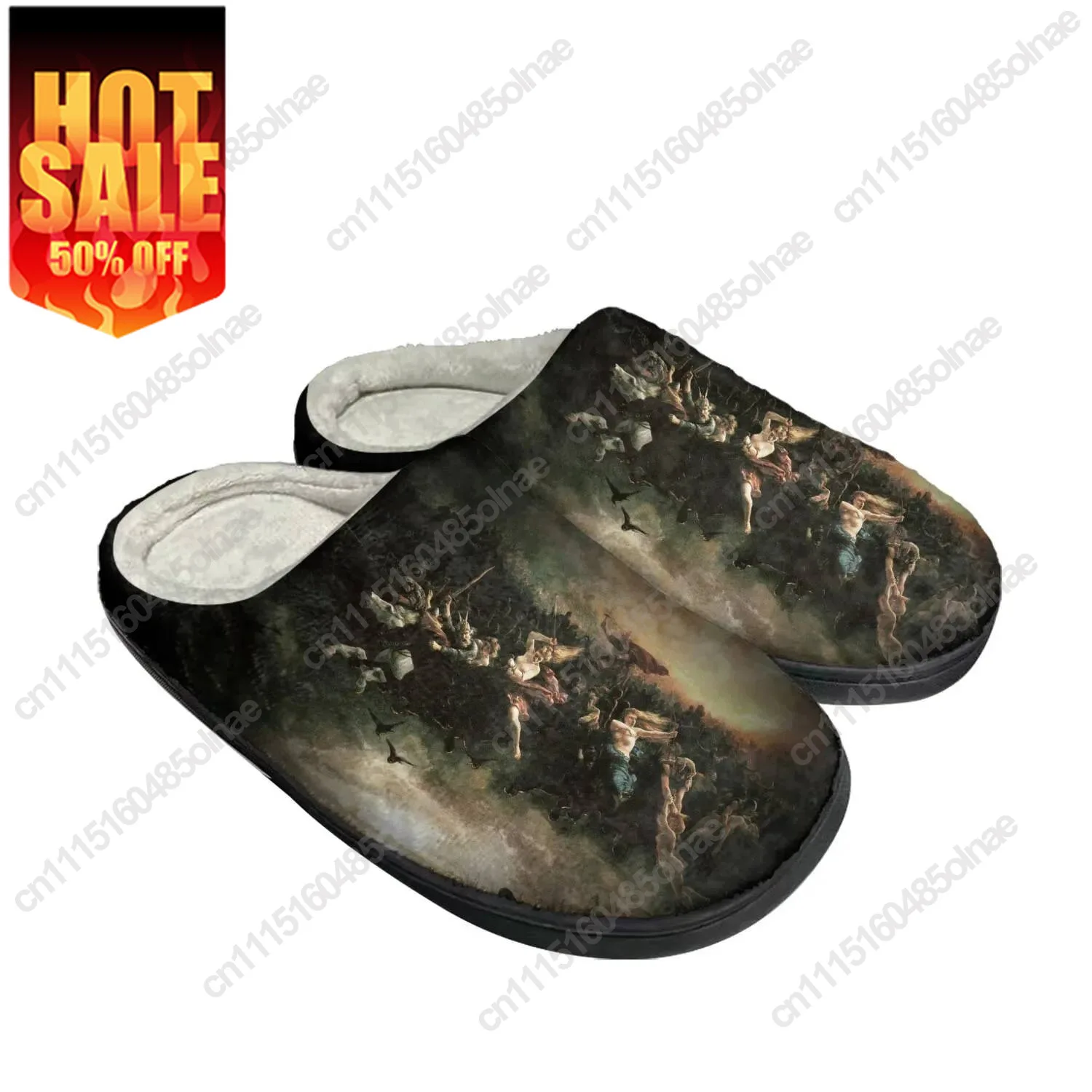 Bathory Rock Band Home Cotton Slippers Mens Womens Plush Bedroom Casual Keep Warm Shoes Thermal Indoor Slipper Customized Shoe