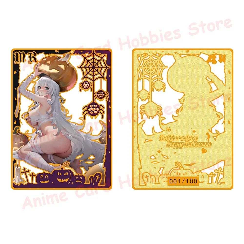 Tarjetas de Metal de Naruto MSR MXR para niños, Albedo Nami Yor Gorger Makima Rem Power Anime Girl, tarjeta de Metal, regalo de juguete para niños, New Goddess Story