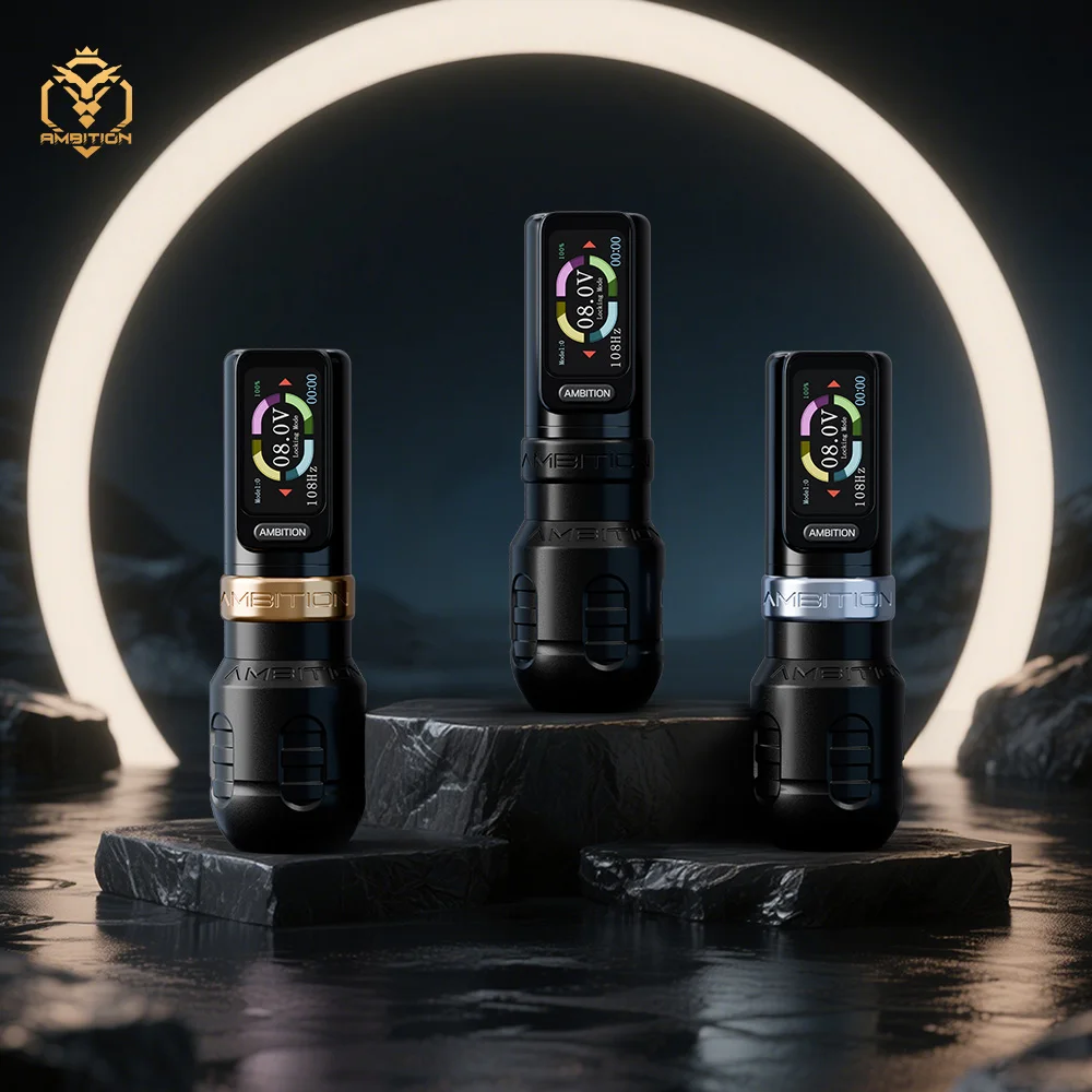 Ambition Torden Max Brushless Motor Stroke 4.0+3.5mm Wireless Tattoo Machine Battery 2400mAh Straight Rod Pen Touch Color Screen