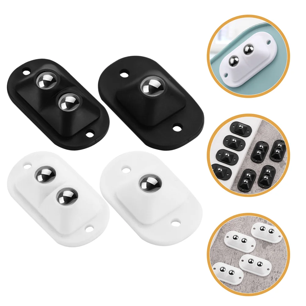 16 Pcs Double Ball Universal Wheel Trash Bin Carts with Wheels Steel Swivel Caster