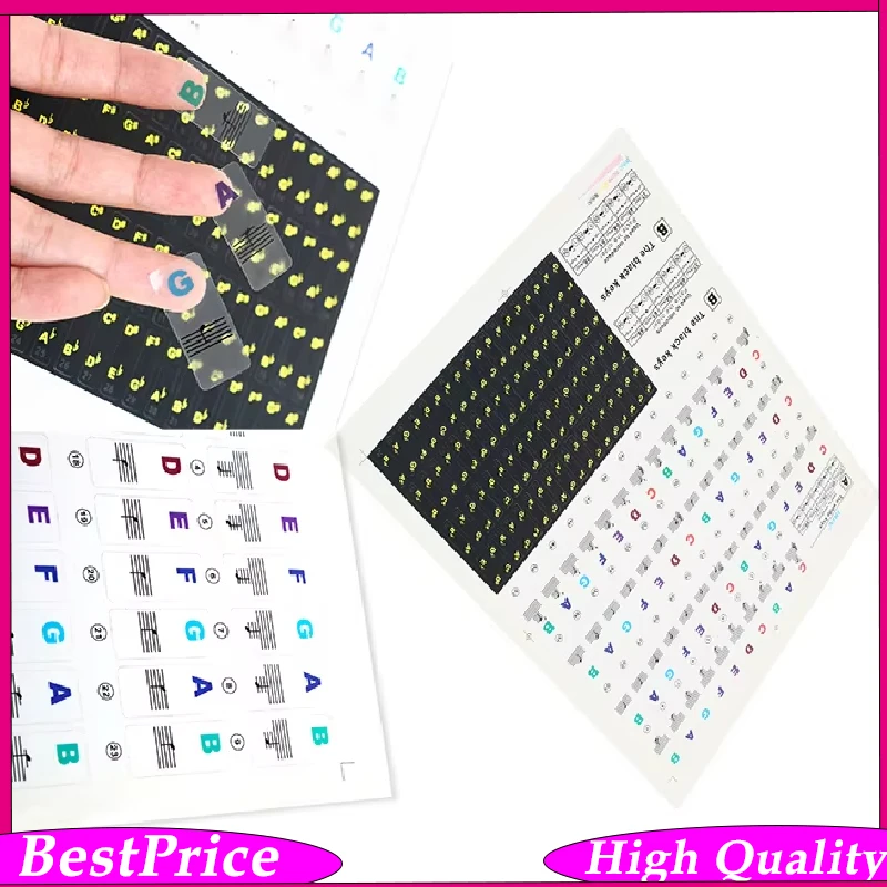 IRIN Piano Keyboard Stickers 49/54/61/88 Key Detachable Music Decal Notes Electronic Piano Piano Spectrum Sticker Symbol