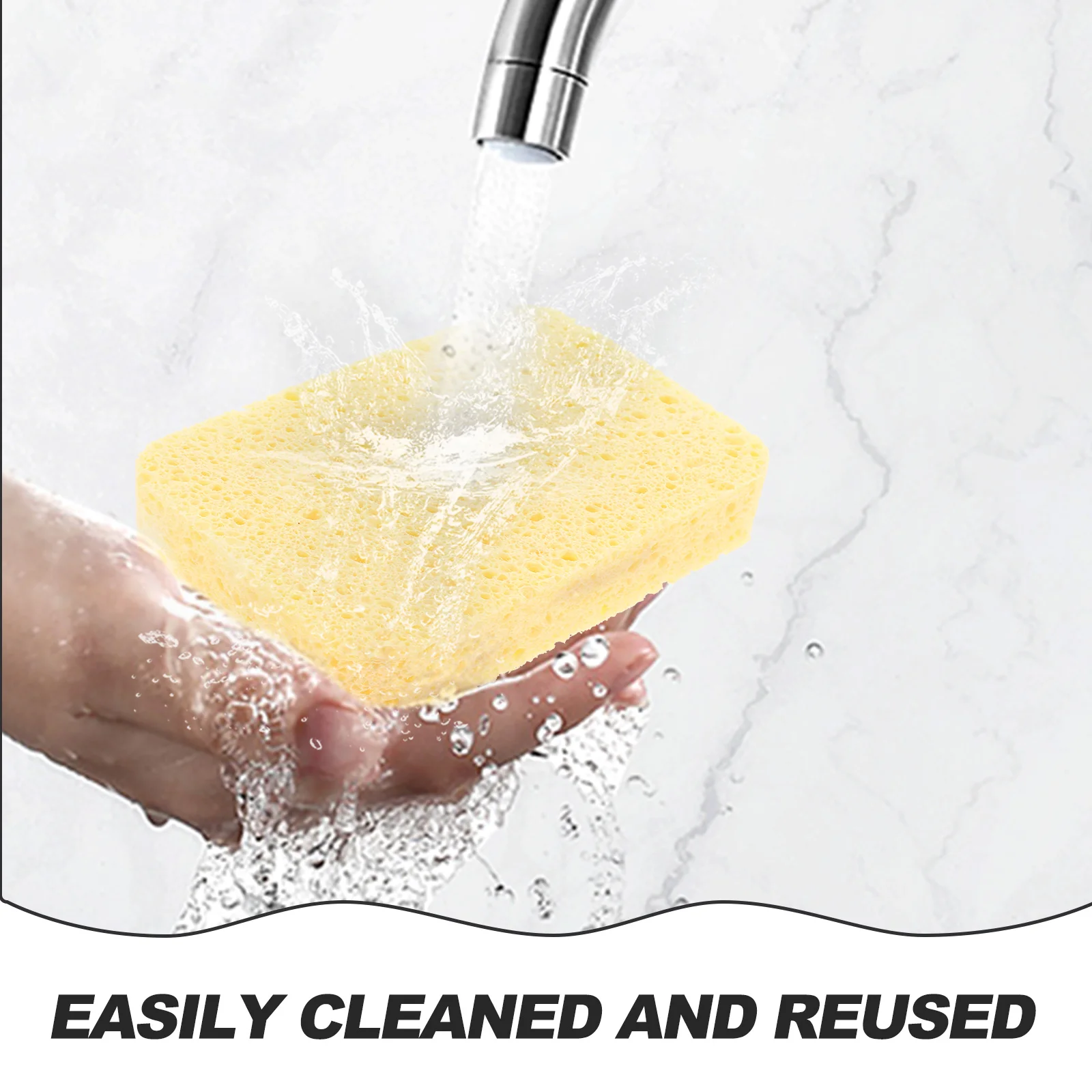 

5 Pcs Wood Pulp Cotton Kitchen Cleaning Sponges for Dishes Scrubber Eco Washing Up Non Greasy Reusable 11x7x2cm