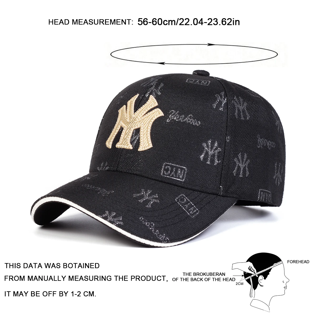 Unisex MY Letter Embroidery Baseball Caps Spring and Autumn Outdoor Adjustable Casual Hats Sunscreen Hat Sports Cap 썸네일 6