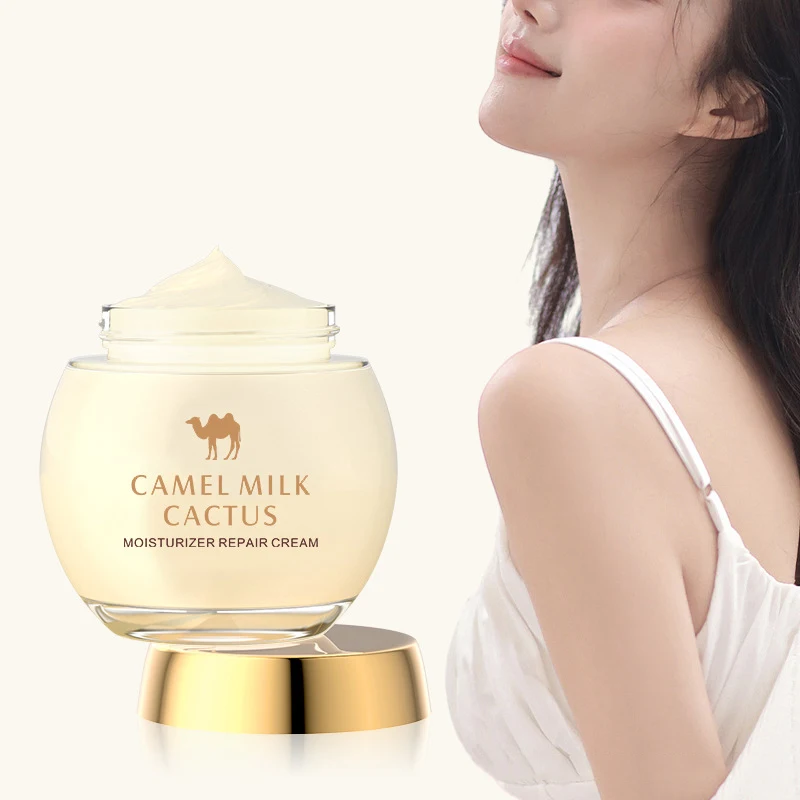 كريم ترطيب وصبار حليب الجمل يغذي بشكل طبيعي كريم ترطيب مرطب يدوم طويلاً