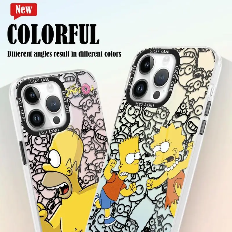 Funny Cartoon Homer Simpson Family Phone Case for iPhone 14 Pro Max X 12 7 8 11 Pro XR SE 13 Mini 15 Plus XS Soft TPU Cover