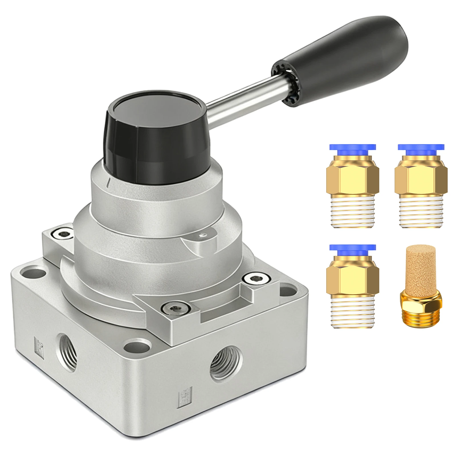 Manual Directional Air Valve HV-200B - Rotatable Control Switch for Pneumatic Systems