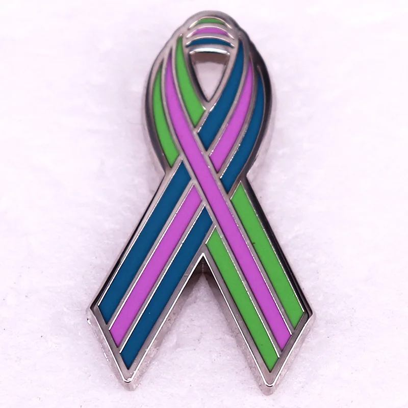 Metastatic Breast Cancer Awareness Ribbon Enamel Pin Mental Health Nursing Accessories Gifts