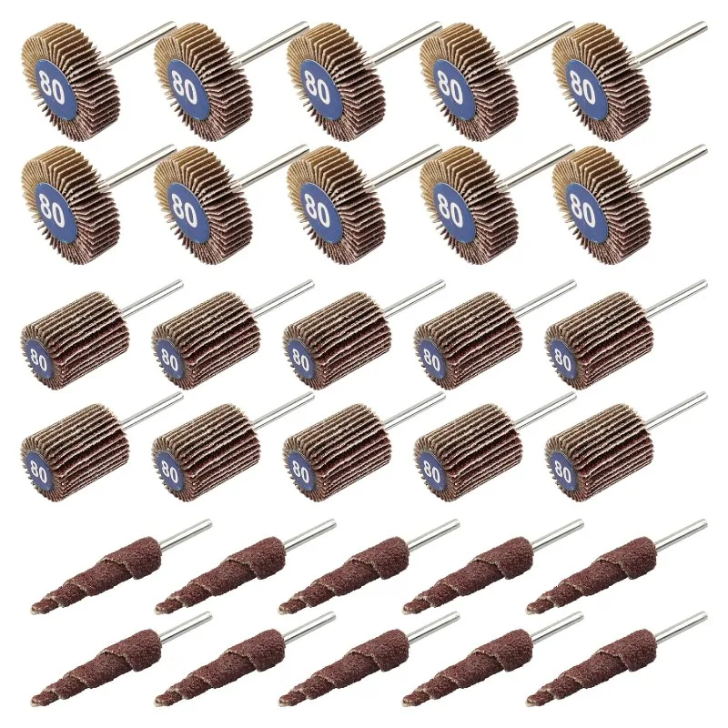 

30 Pcs Flap Wheel Sander for Dremel, 80 Grit Flap Sanding Wheel Rotary Tool Accessories Kit for Removing Rust and Polishing
