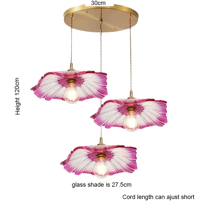 Vintage Hanger Lichten Bloem Glazen Hangende Lampen Huisdecoratie Verlichting Woonkamer Slaapkamer Nachtbed Licht Armatuur Winkel lampen woonkamers hanglampen eettafel kroonluchter lamp slaapkamer