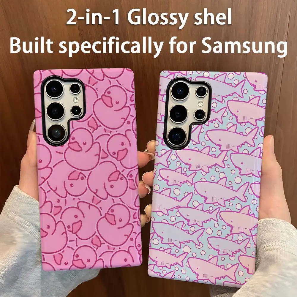 Cute animals  Phone Case 2-in-1 Glossy shell For Samsung Galaxy S25 S24 S23 S22 S21 Plus Ultra