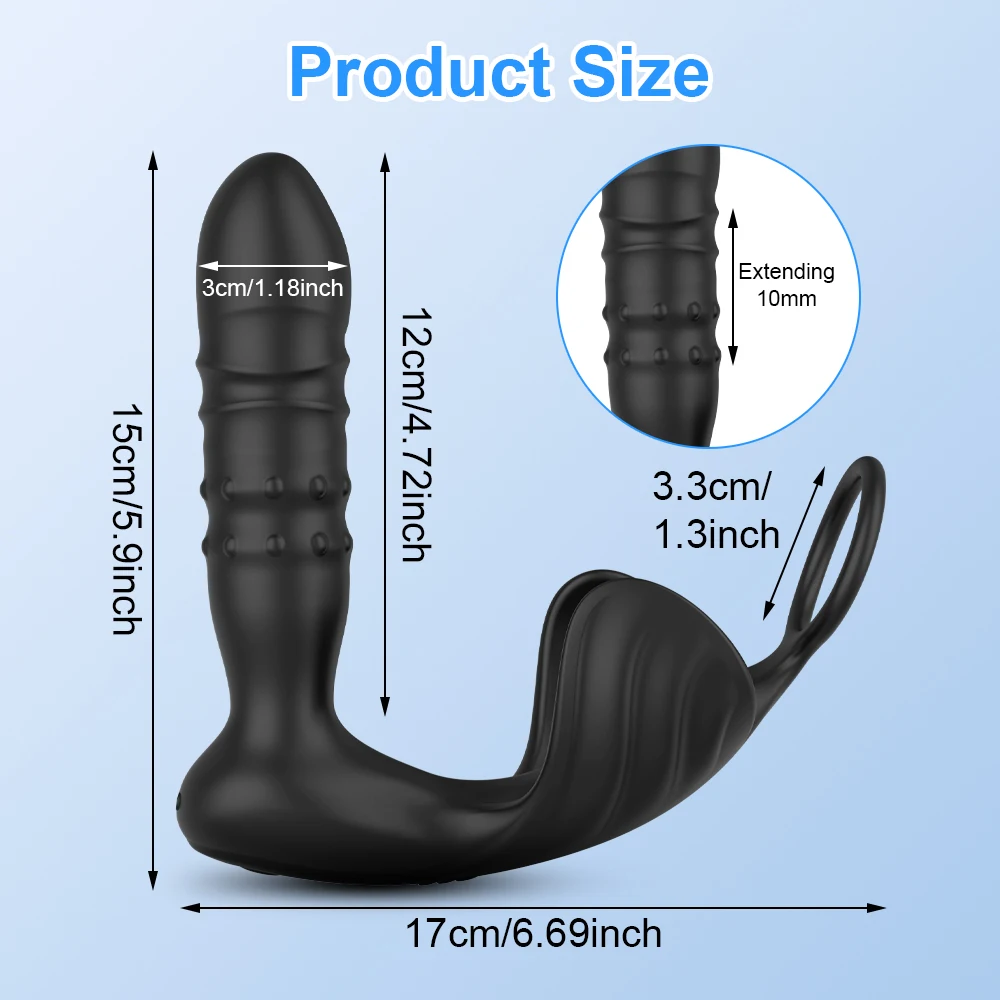 APP Control Male Telescopic Prostate Massager Bluetooth Thursting Butt Plug Anal Vibrator Sex Toys for Men Ass Buttplug 18 Modes