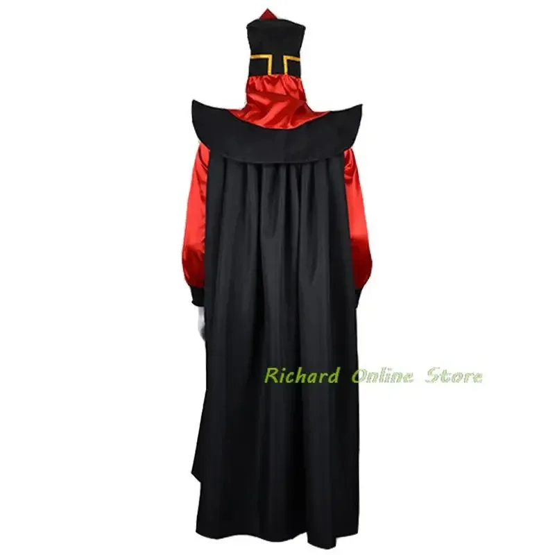 The Arabian Nights Aladdin Jafar Costume Cosplay Aldult Uomo Donna Halloween Mago Vestiti Vestito
