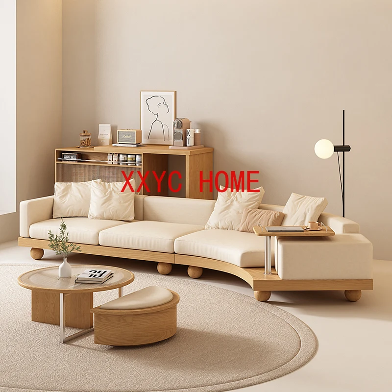 Modern Minimalist Living Room Large and Small Apartment Type Nordic Corner Fabric Sofa Combination