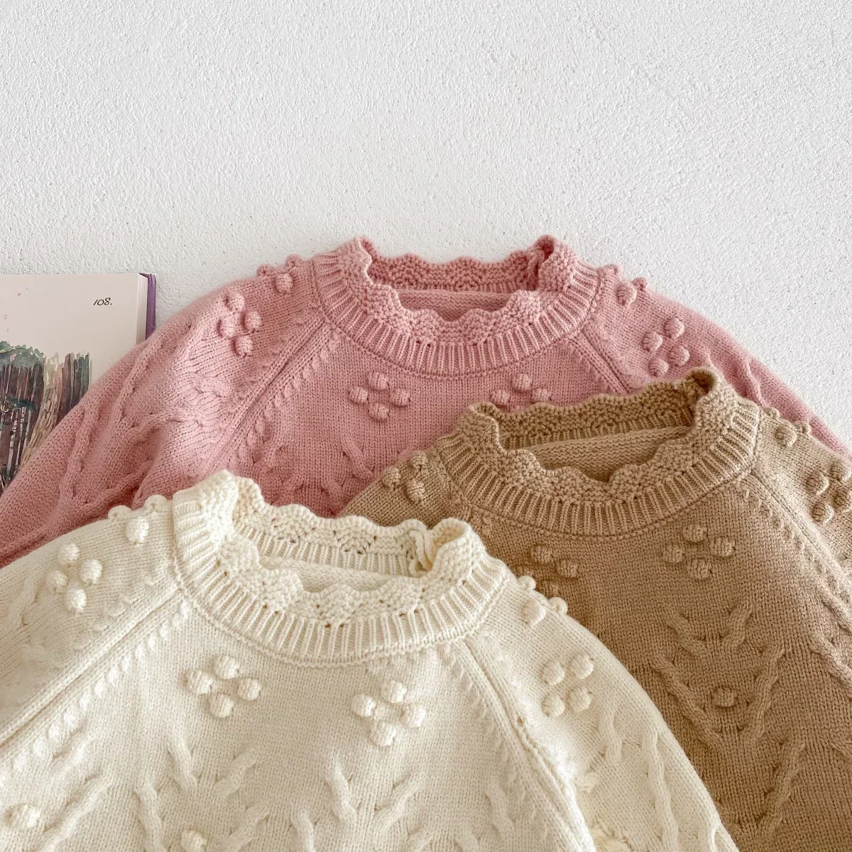 2023 Frühling Kinder Baby Mädchen Mode Top Pullover - Kinder Patchwork Geraffte Gestrickte Oberbekleidung, Kleinkind Prinzessin 2-7Y