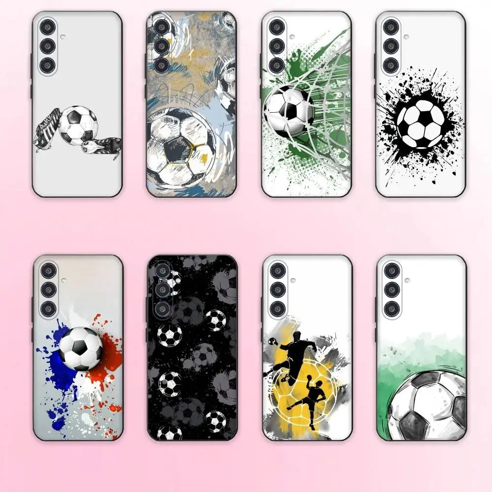 

Football Passion Soccer Ball phone Case For Samsung Galaxy A73,A72,A71,A70,A53,A52,A51,Others Soft Black Shell