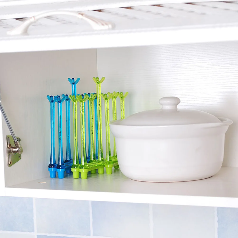 

2 Pcs Drain Cup Holder Bottles Baby Drying Rack with Lid Dish Drainer Dryer Stand Feeding