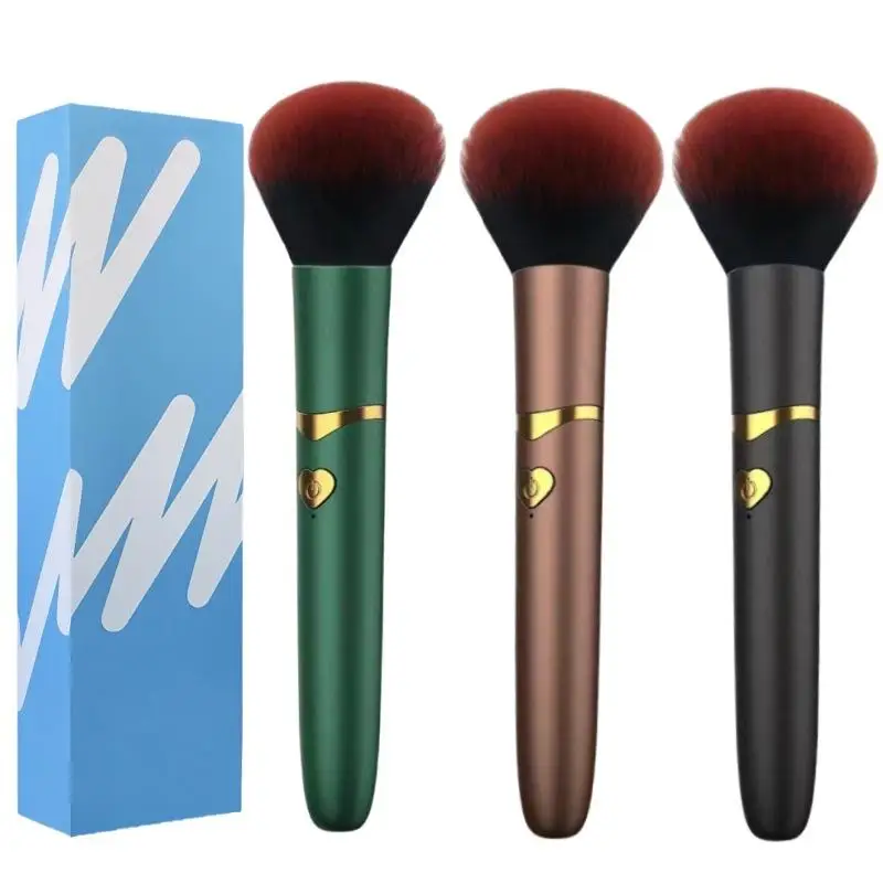 Brocha de base eléctrica multifunción 2 en 1, brocha de maquillaje con vibración suave y esponjosa, herramientas de maquillaje de detalles recargables
