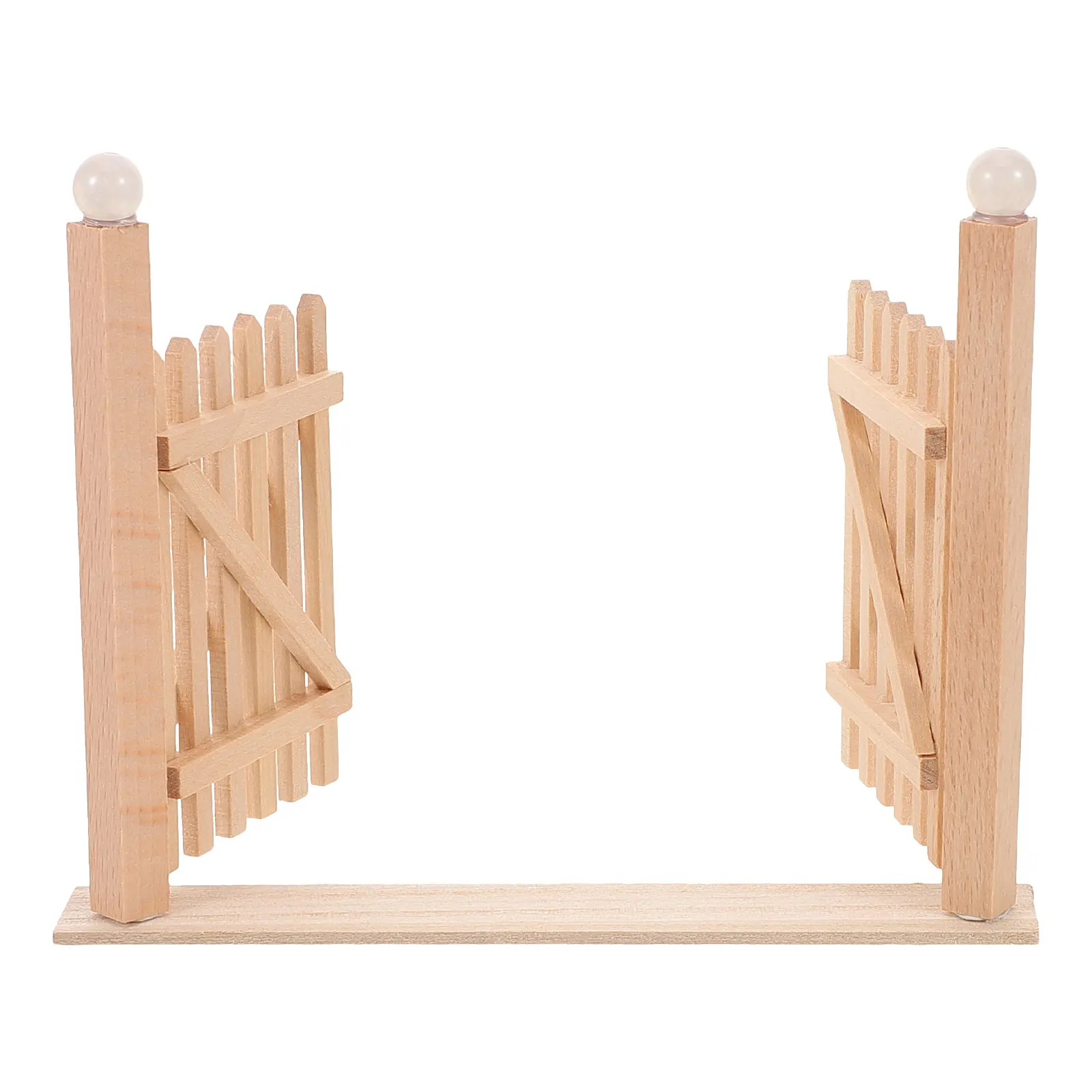 Wooden Miniature Garden :12 Scale Double Door for Dollhouse Exterior DIY Mini House Outdoor Decoration Authentic Crafted
