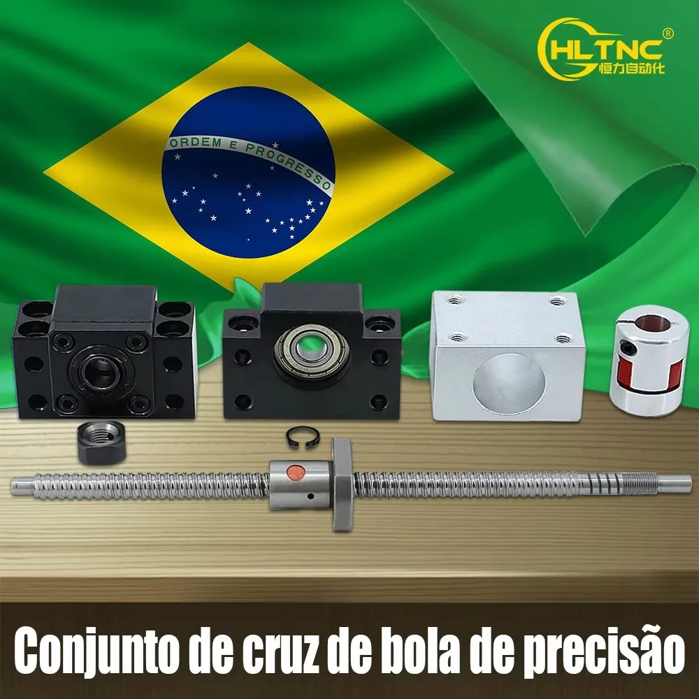 Brazil Shipped Ballscrew SFU1605 End Machined By BK12 BF12 Ball Screw With Nut Coupler Support Bearing For CNC Router