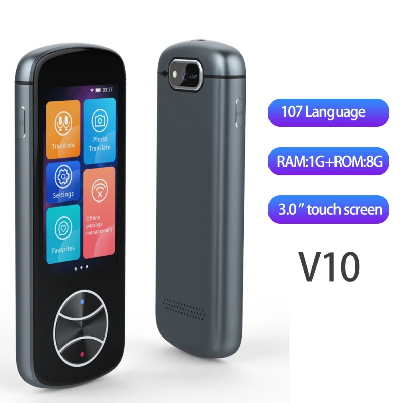 

Photo Offline Translation V10 Instant Voice Smart Translator RAM 1GB ROM 8GB Android 8.1 WIFI 107 Languages for Business Travel