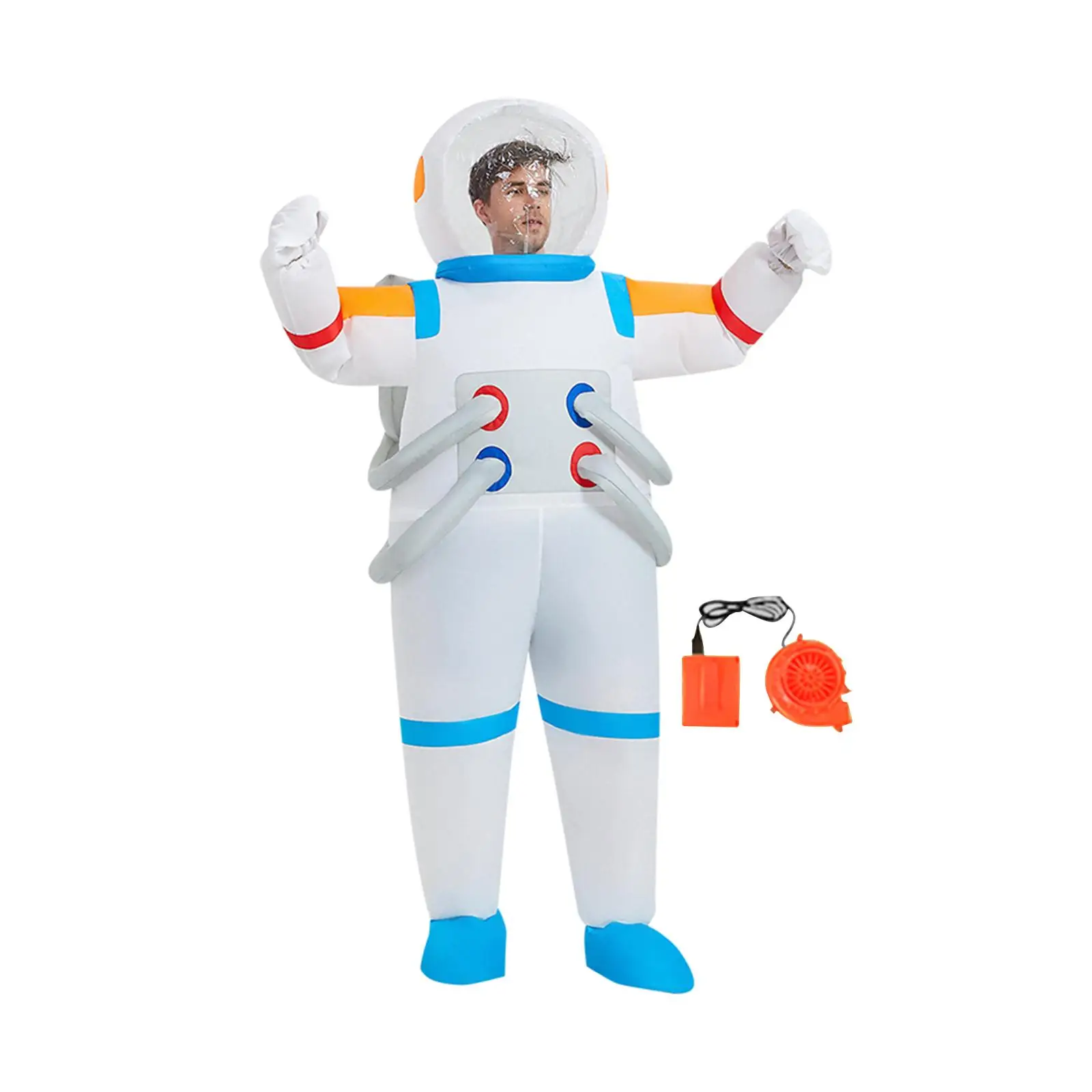 Aufblasbares Astronauten-Kostüm für Erwachsene und Kinder, Halloween-Party, Cosplay, Cartoon-Anzug, 120–140 cm