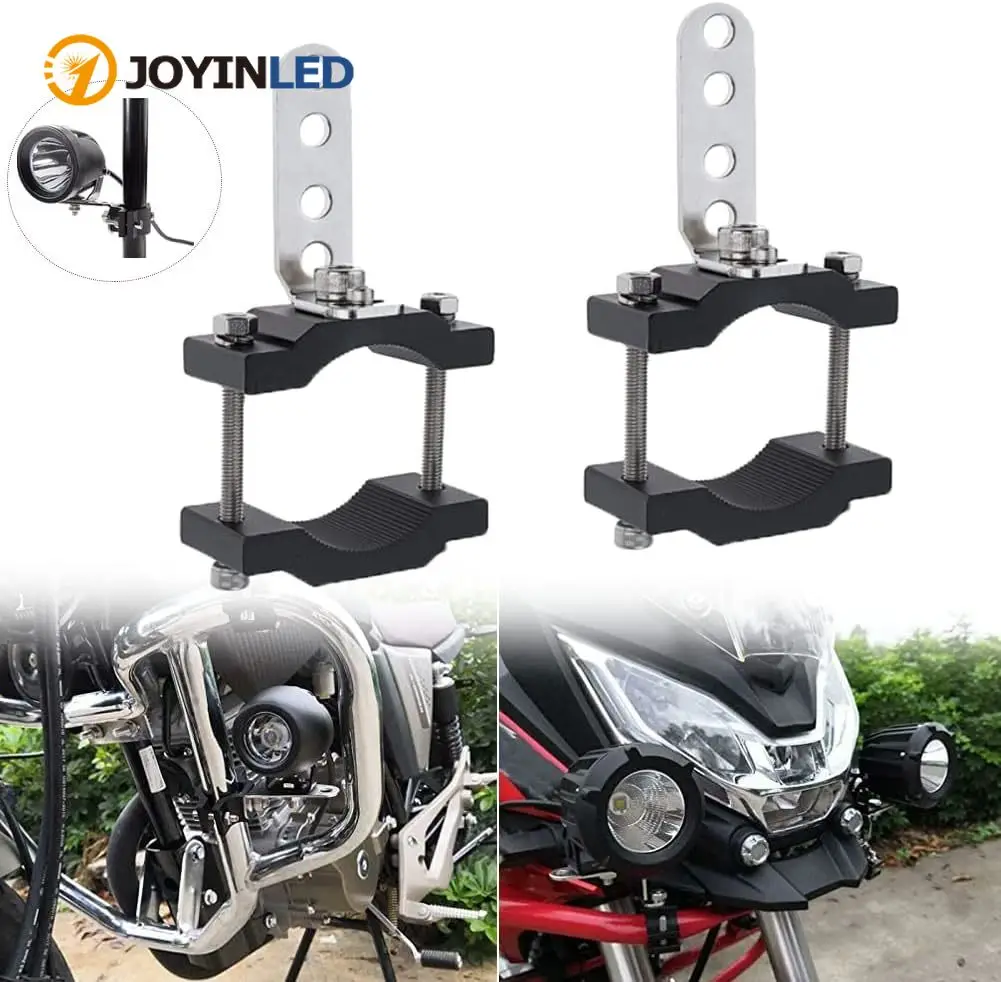 JOYINLED Motorcycle LED Light Mount Bracket, Universal 0.7-1.2 Inch Clamp Holder for ATV UTV Bull Bar Headlight Spotlights