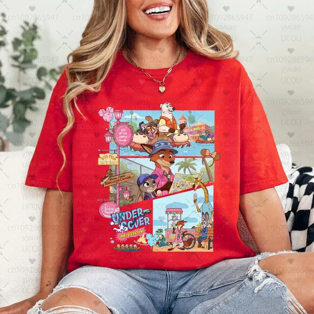 تي شيرت Zootopia 2 للرجال 2025، قمصان رحلة عائلية من Disney، تي شيرت Zootopia Undercover Mission، Zootopia-2 Walt World،