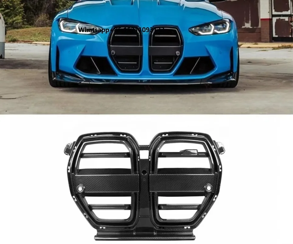 High Quality Carbon Fiber Front Grill Bumper for M3 G80/M4 G82/G83 2020+ with Center Mesh Grille Easy Installation
