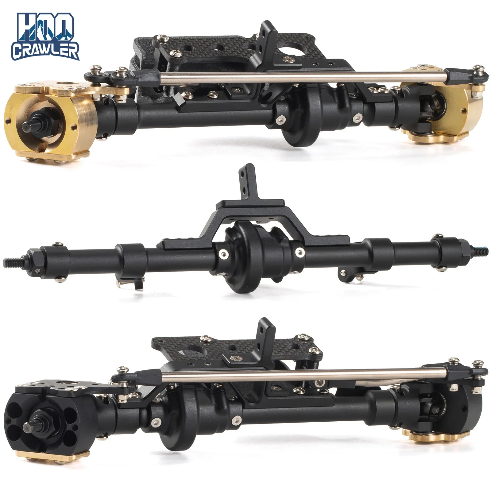 High Clearance Straight Steering Axle CNC Machined Aluminum for 1/10 RC Crawler Comp Rigs Class 3 Scalers 4WS Upgrade Parts